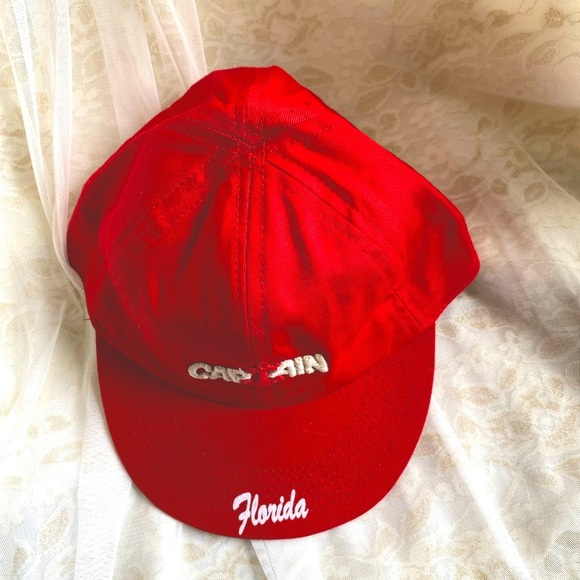 Toddler Boy/Girls Captain embroidered lettering Red Sun Hat Baseball Cap 3T - 8T - Picture 6 of 6